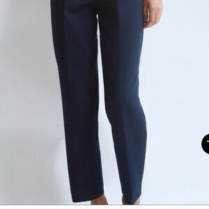 Zara Blue Dress Pants with High Waist and Slim Cut